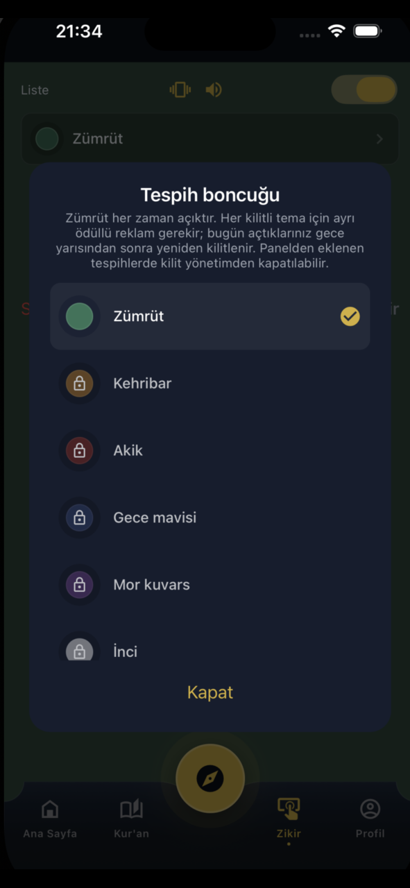 Iqra tespih boncuk temaları seçici