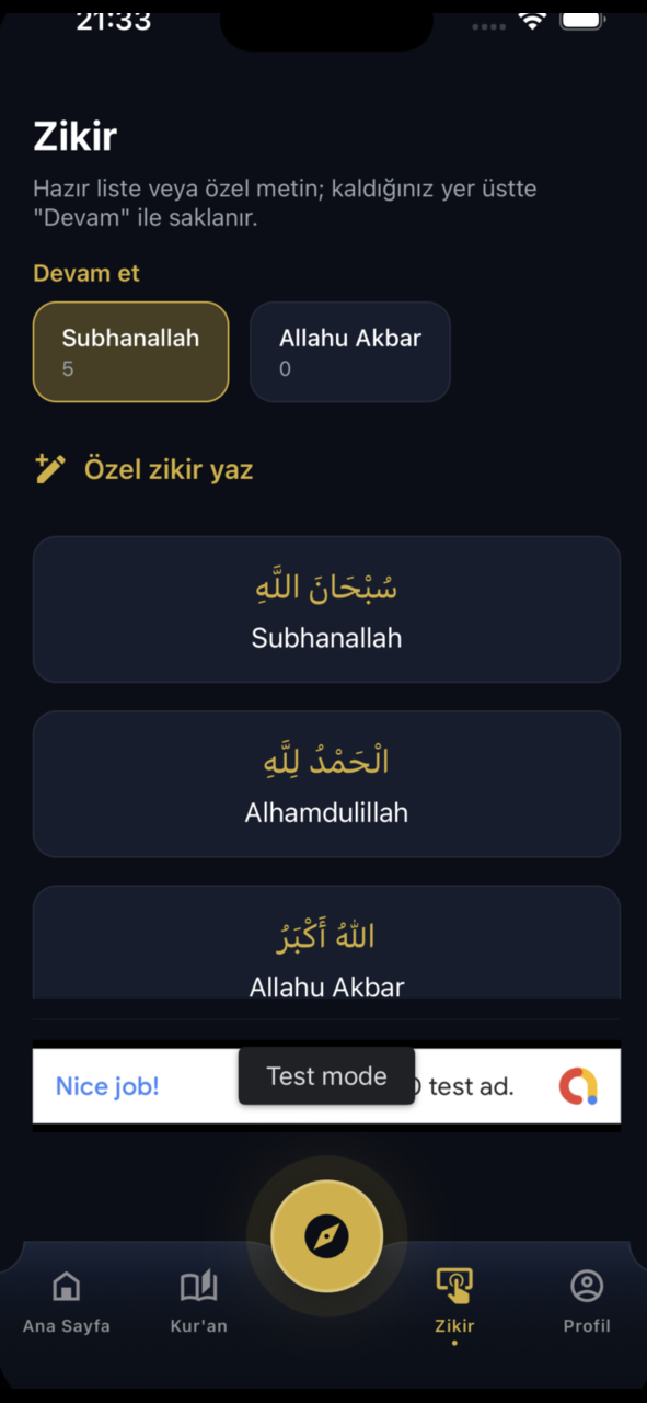 Iqra zikir listesi